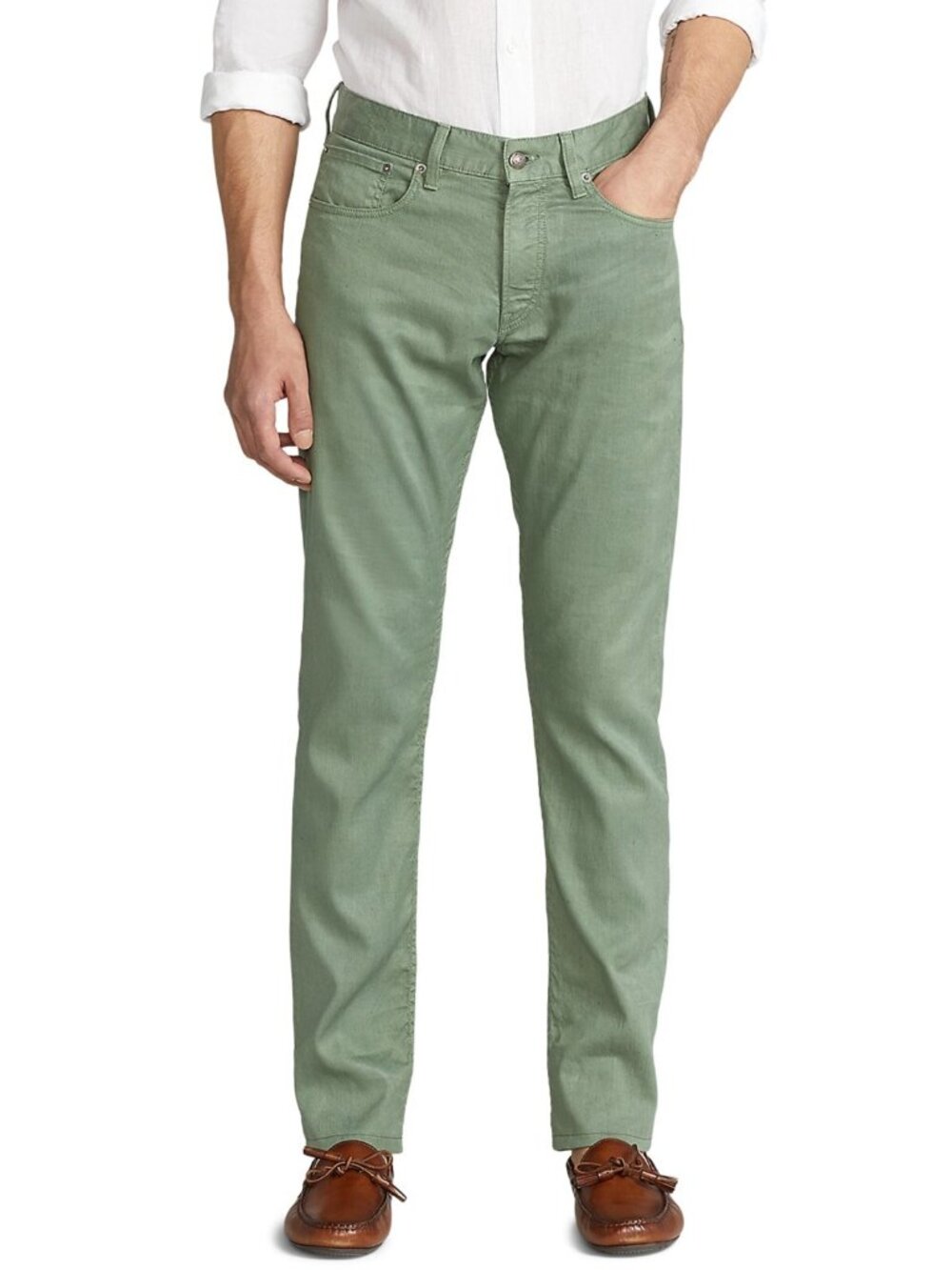 Ralph Lauren Purple Label Men's Slim Fit Linen & Cotton Chino Pants Size 34 x 32